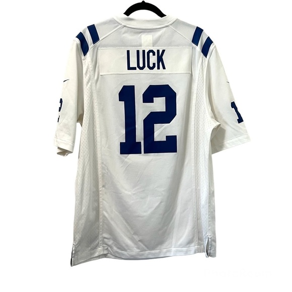 Nike NFL Andrew Luck #12 Indianapolis Colts White & Blue Jersey - Picture 2 of 5